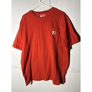 Carhartt Mens Loose Fit Short‎ Sleeve Pocket T Shirt Red Size Large